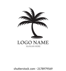 Palm-Baum-Sommerlogo-Vorlage, Vektorgrafik