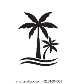 Palm tree summer logo template vector illustration