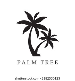 Palm tree summer logo template vector illustration
