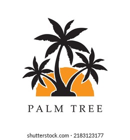Palm tree summer logo template vector illustration