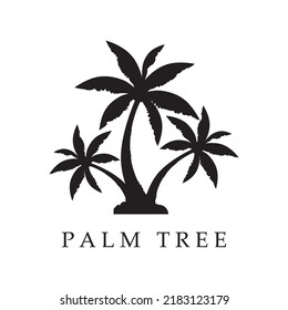 Palm tree summer logo template vector illustration