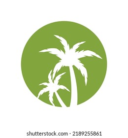 Palm tree summer logo template vector illustration
