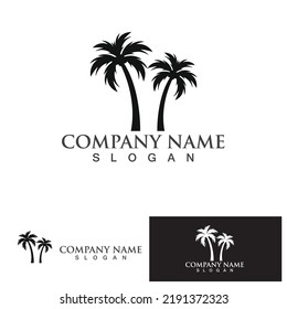 Palm tree summer logo template vector illustration