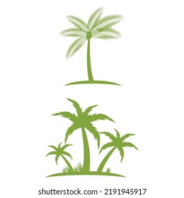 Plantilla de logotipo de verano de árbol de palma ilustración vectorial