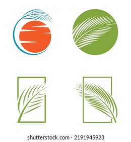 Palm tree summer logo template vector illustration