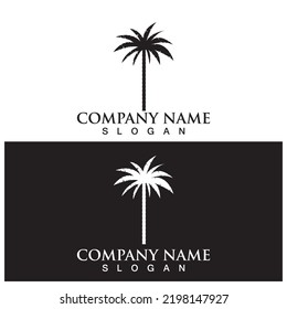 Palm-Baum-Sommerlogo-Vorlage, Vektorgrafik