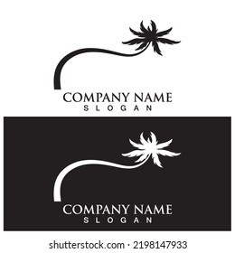 Palm tree summer logo template vector illustration