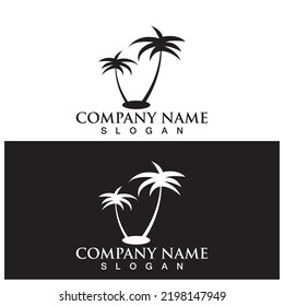 Palm tree summer logo template vector illustration
