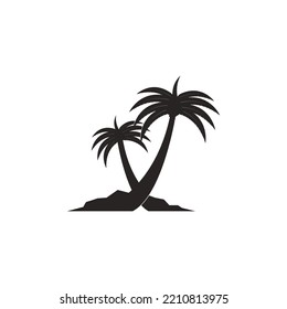 Palm tree summer logo template vector illustration