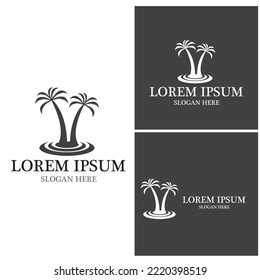 Palm tree summer logo template vector illustration