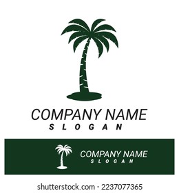 Palm-Baum-Sommerlogo-Vorlage, Vektorgrafik
