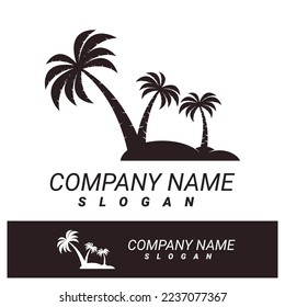 Palm tree summer logo template vector illustration