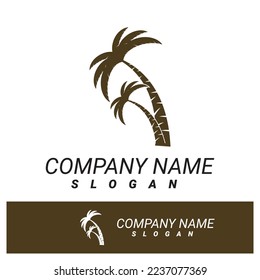 Palm tree summer logo template vector illustration