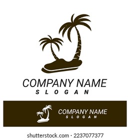 Palm tree summer logo template vector illustration