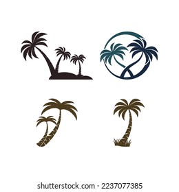 Palm-Baum-Sommerlogo-Vorlage, Vektorgrafik