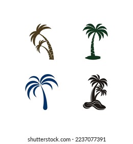 Palm tree summer logo template vector illustration