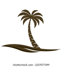 Palm tree summer logo template vector illustration