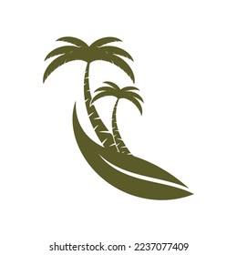 Palm tree summer logo template vector illustration