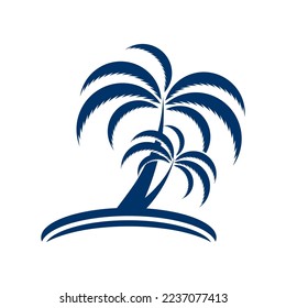 Palm tree summer logo template vector illustration