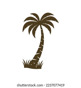 Plantilla de logotipo de verano de árbol de palma ilustración vectorial