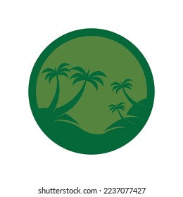 Palm tree summer logo template vector illustration