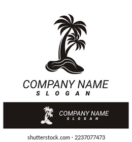 Palm tree summer logo template vector illustration