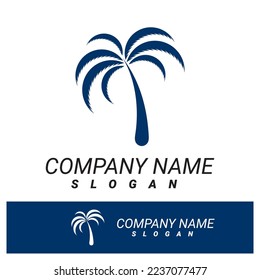 Palm tree summer logo template vector illustration