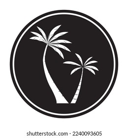 Palm tree summer logo template vector illustration