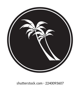 Palm tree summer logo template vector illustration