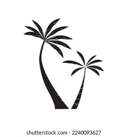Palm tree summer logo template vector illustration