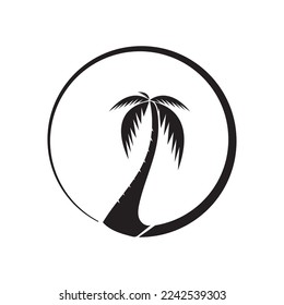 Palm tree summer logo template vector illustration