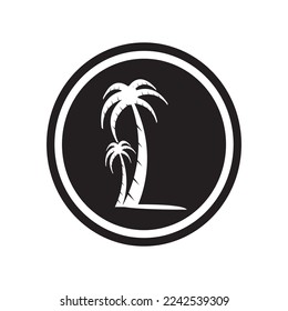 Plantilla de logotipo de verano de árbol de palma ilustración vectorial