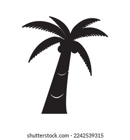Plantilla de logotipo de verano de árbol de palma ilustración vectorial