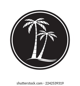 Palm tree summer logo template vector illustration