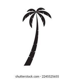 Plantilla de logotipo de verano de árbol de palma ilustración vectorial