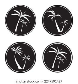 Palm tree summer logo template vector illustration