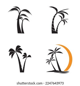 Palm tree summer logo template vector illustration