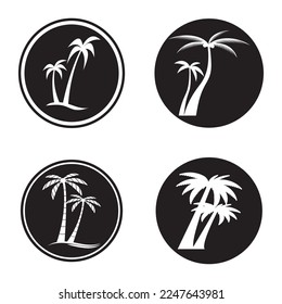 Palm tree summer logo template vector illustration