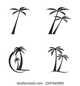 Palm tree summer logo template vector illustration