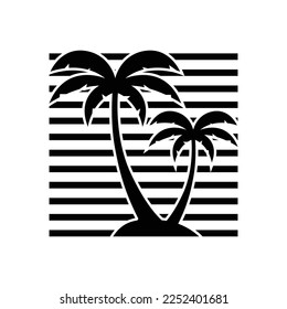 Palm tree summer logo template vector illustration