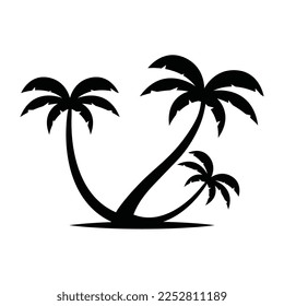 Plantilla de logotipo de verano de árbol de palma ilustración vectorial