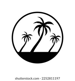 Palm tree summer logo template vector illustration