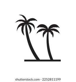Plantilla de logotipo de verano de árbol de palma ilustración vectorial