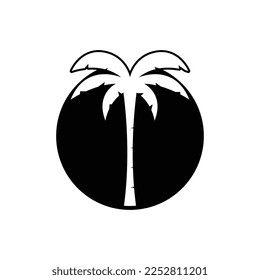 Palm-Baum-Sommerlogo-Vorlage, Vektorgrafik