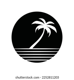 Palm tree summer logo template vector illustration