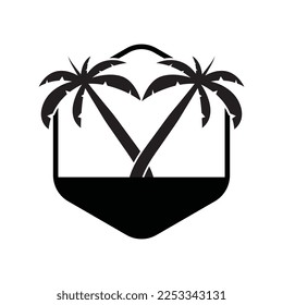 Palm-Baum-Sommerlogo-Vorlage, Vektorgrafik