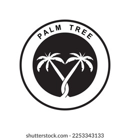 Plantilla de logotipo de verano de árbol de palma ilustración vectorial