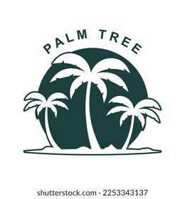 Plantilla de logotipo de verano de árbol de palma ilustración vectorial