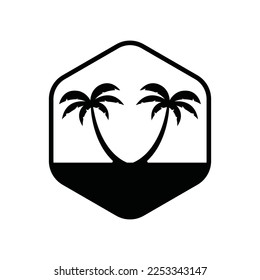 Palm tree summer logo template vector illustration