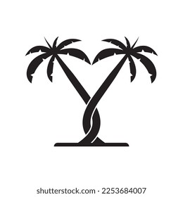 Plantilla de logotipo de verano de árbol de palma ilustración vectorial